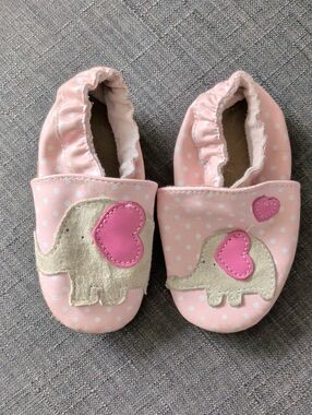Baby Girls Pink Elephant Soft Leather Shoes